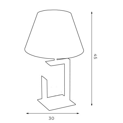 Настільна лампа 1xE27/60W/230V 45 см чорний/золотий