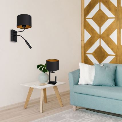 Настільна лампа 1xE27/60W/230V 45 см чорний/золотий