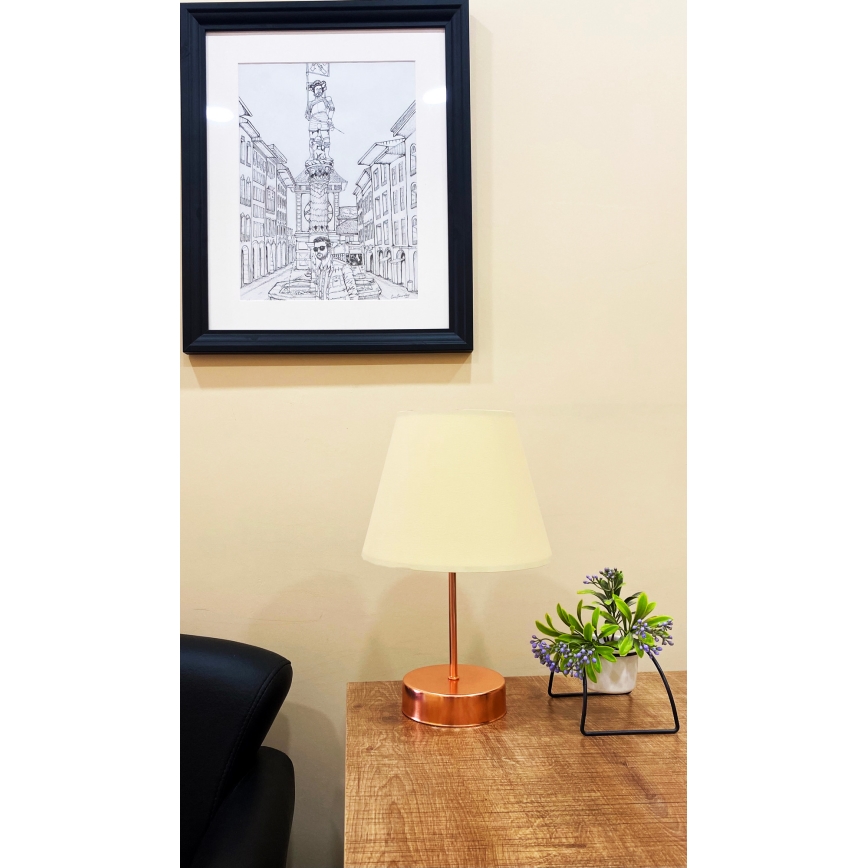 Настільна лампа 1xE27/60W/230V бежевий/мідний