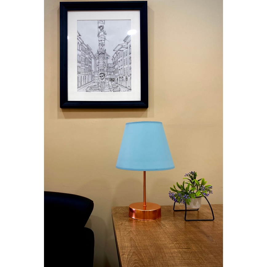 Настільна лампа 1xE27/60W/230V синій/мідний