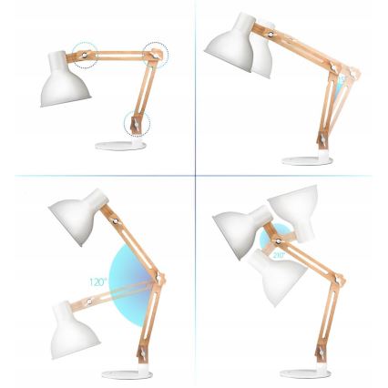 Настільна лампа 1×E27/40 Вт/230 В, біла