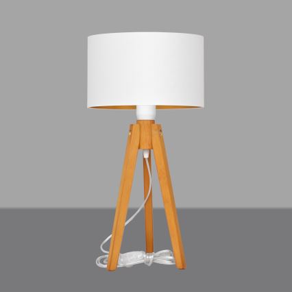 Настільна лампа ALBA 1xE27/15W/230V білий/золотий/дуб