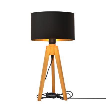 Настільна лампа ALBA 1xE27/15W/230V чорний/золотий/дуб