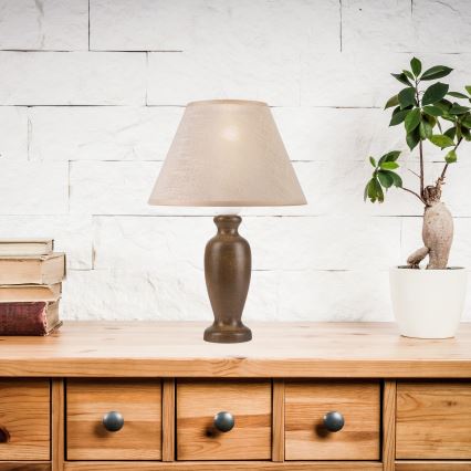 Настільна лампа AMFORA 1xE27/60W/230V темно-коричневий/бук