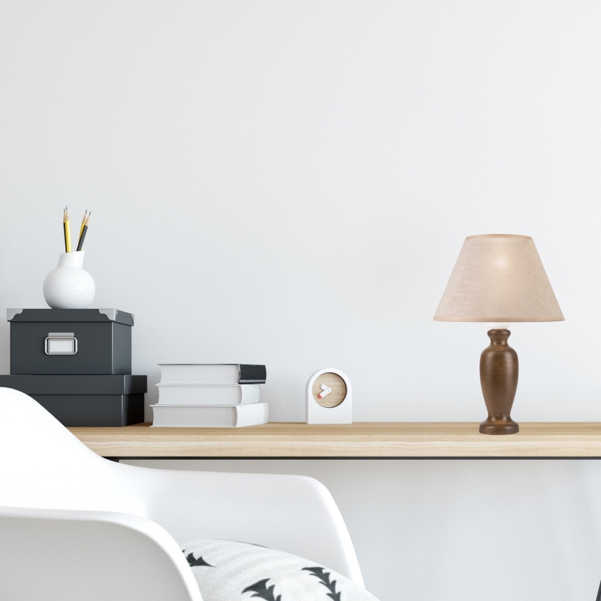 Настільна лампа AMFORA 1xE27/60W/230V темно-коричневий/бук