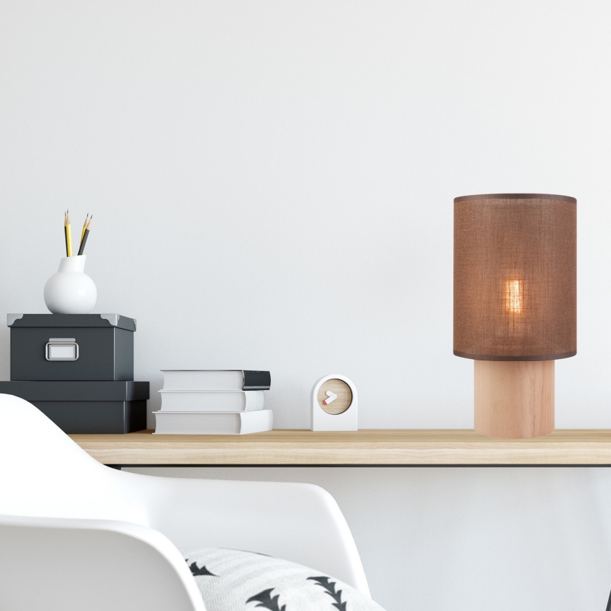 Настільна лампа ARI TABLE 1xE27/60W/230V коричневий/бук
