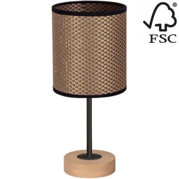 Настільна лампа BENITA 1xE27/60W/230V 30 см коричневий/дуб – FSC сертифіковано