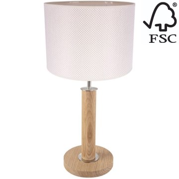 Настільна лампа BENITA 1xE27/60W/230V 48 см кремовий/дуб – FSC сертифіковано