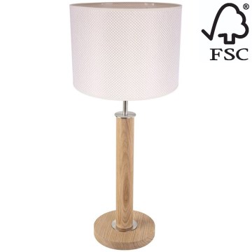 Настільна лампа BENITA 1xE27/60W/230V 61 см кремовий/дуб – FSC сертифіковано