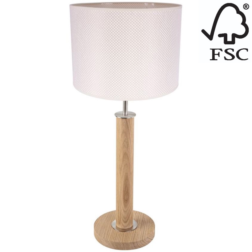Настільна лампа BENITA 1xE27/60W/230V 61 см кремовий/дуб – FSC сертифіковано