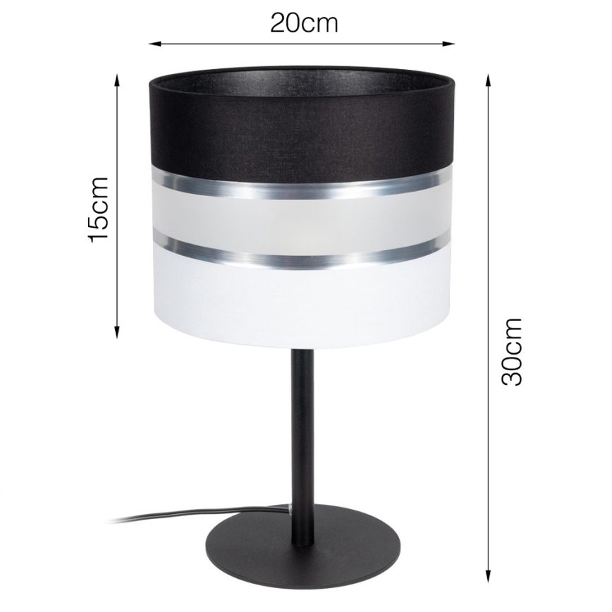 Настільна лампа CORAL 1xE27/60W/230V чорний/білий