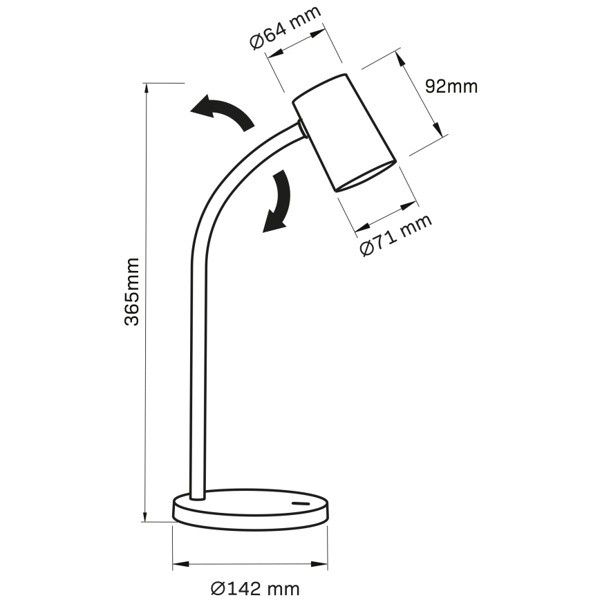 Настільна лампа FELIX 1xGU10/9W/230V чорний