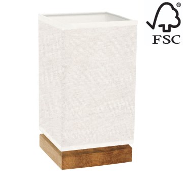 Настільна лампа FIRE 1xE27/25W/230V дуб/бежевий – сертифіковано FSC