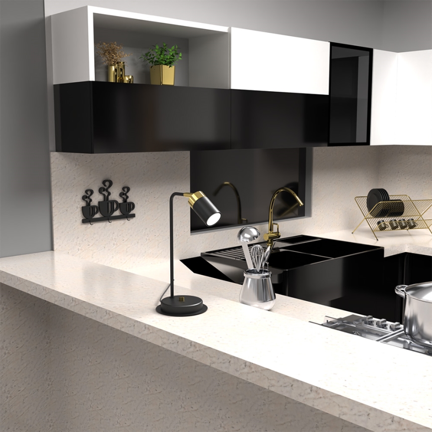 Настільна лампа JOKER 1xGU10/25W/230V чорний/золотий