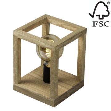 Настільна лампа KAGO 1xE27/60W/230V матовий дуб – сертифіковано FSC