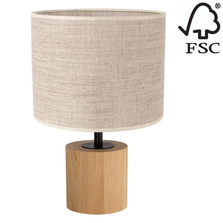 Настільна лампа KRETA 1xE27/25W/230V дуб/бежевий дуб – сертифіковано FSC