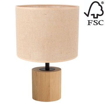 Настільна лампа KRETA 1xE27/25W/230V дуб/помаранчевий дуб – сертифіковано FSC