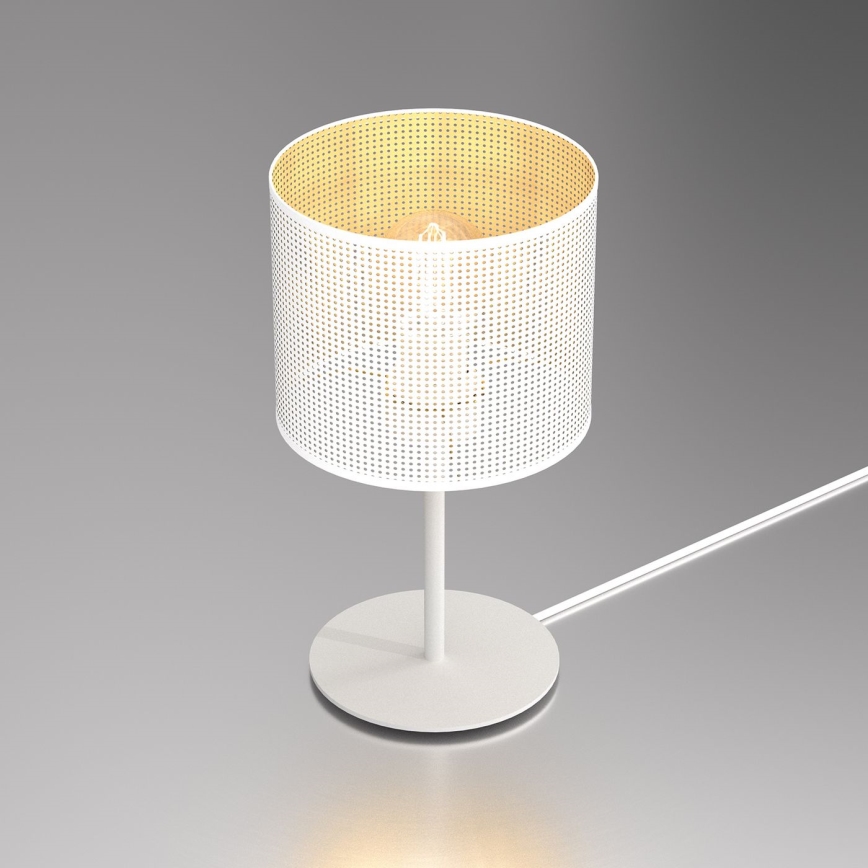 Настільна лампа LOFT SHADE 1xE27/60W/230V діаметр 18 см білий/золотий