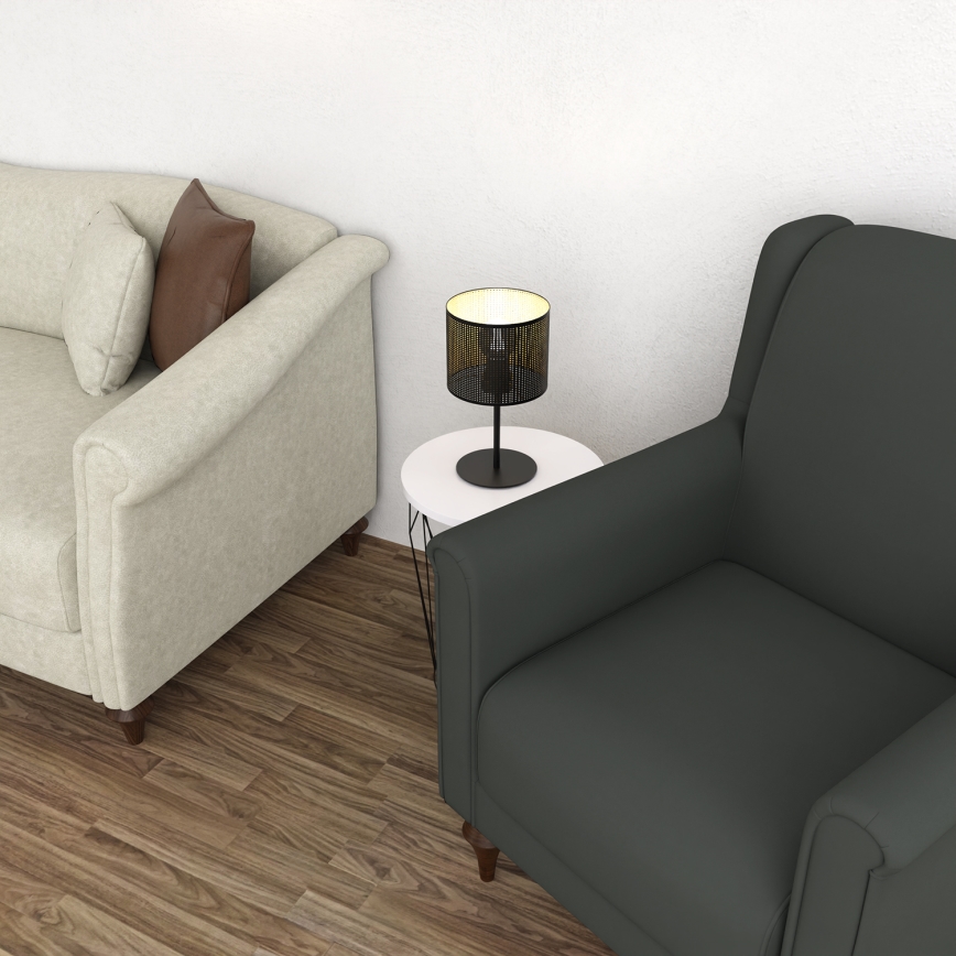 Настільна лампа LOFT SHADE 1xE27/60W/230V діаметр 18 см чорний/золотий