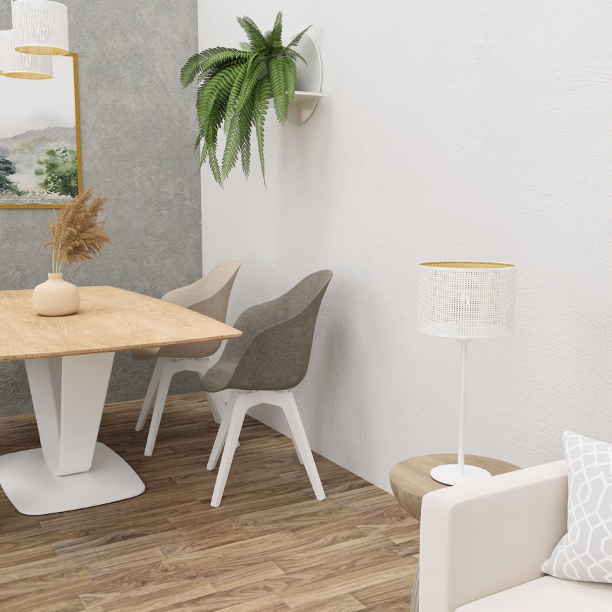 Настільна лампа LOFT SHADE 1xE27/60W/230V діаметр 25 см білий/золотий