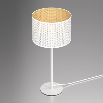 Настільна лампа LOFT SHADE 1xE27/60W/230V діаметр 25 см білий/золотий