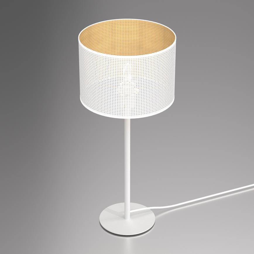 Настільна лампа LOFT SHADE 1xE27/60W/230V діаметр 25 см білий/золотий