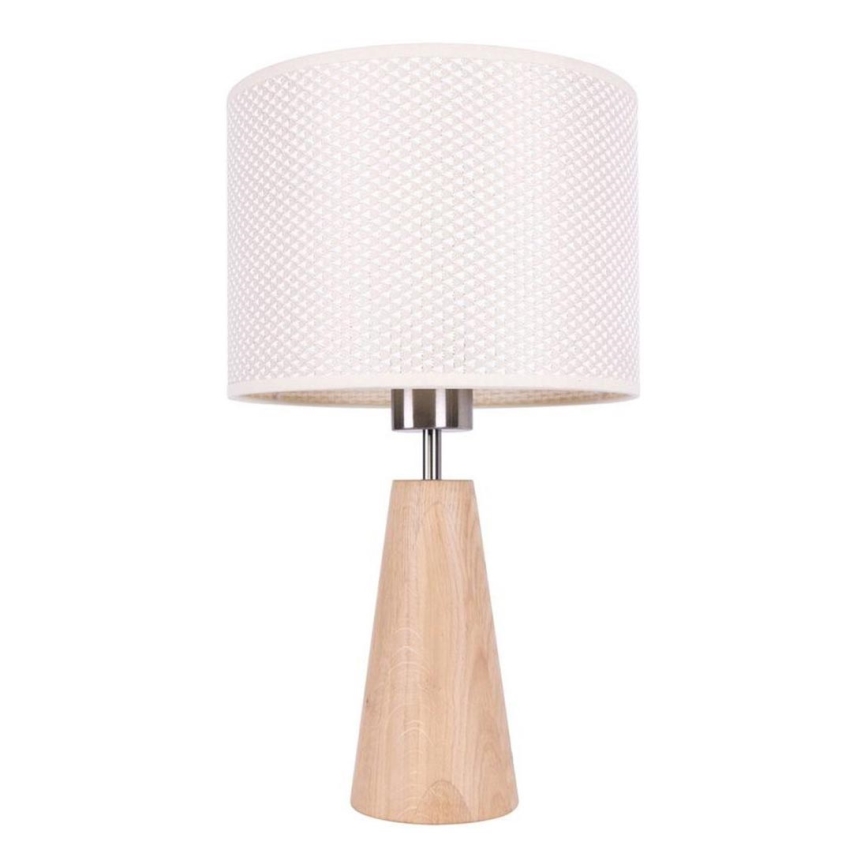 Настільна лампа MERCEDES 1xE27/40W/230V, діаметр 43 см, кремова/дуб