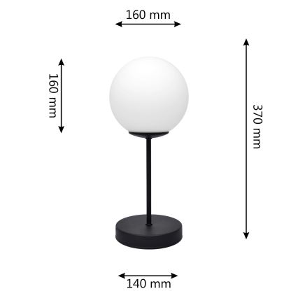 Настільна лампа MOON 1xE27/15W/230V чорний