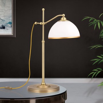 Настільна лампа OLD LAMP 1xE27/40W/230V 65 см білий/латунь