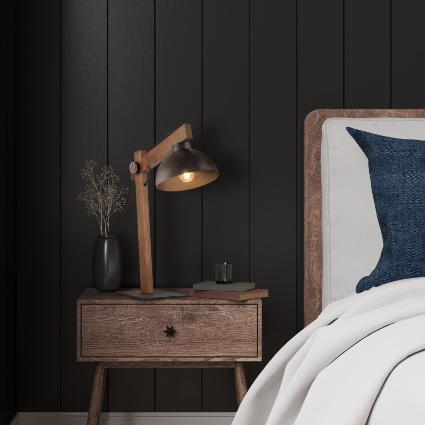 Настільна лампа OSLO 1xE27/15W/230V волоський горіх/коричневий