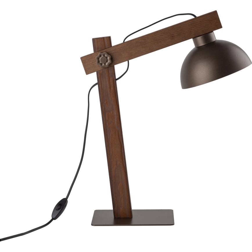 Настільна лампа OSLO 1xE27/15W/230V волоський горіх/коричневий