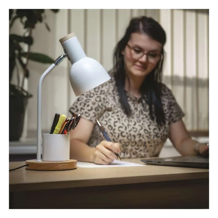 Настільна лампа POPPY 1xE27/25W/230V біла