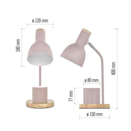 Настільна лампа POPPY 1xE27/25W/230V рожева