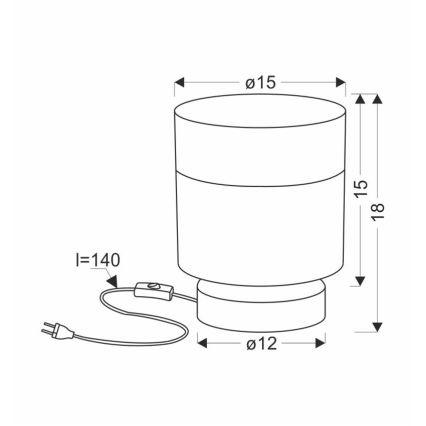 Настільна лампа PORTO 1xE27/60W/230V чорний/коричневий