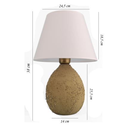 Настільна лампа RAMZES 1xE27/40W/230V біла/коричнева