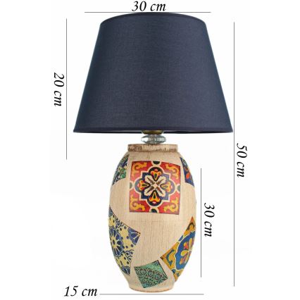 Настільна лампа RAMZES 1xE27/40W/230V синя/бежева
