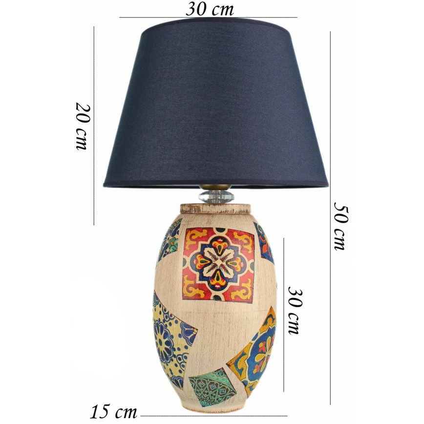 Настільна лампа RAMZES 1xE27/40W/230V синя/бежева