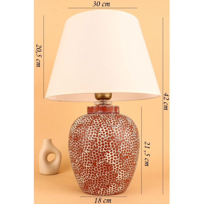 Настільна лампа RAMZES 1xE27/40W/230V кремова/червона