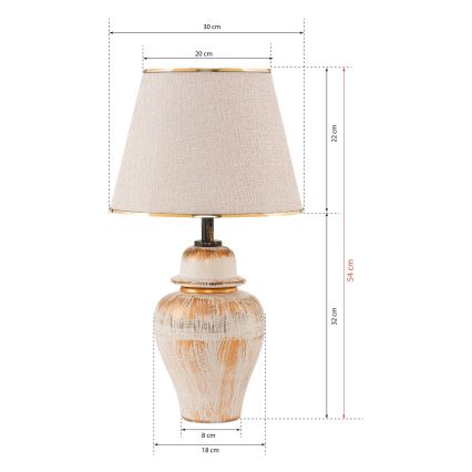 Настільна лампа RAMZES 1xE27/40W/230V кремова/золота