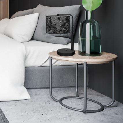 Настільна лампа SATINO 1xE27/60W/230V чорний/сірий