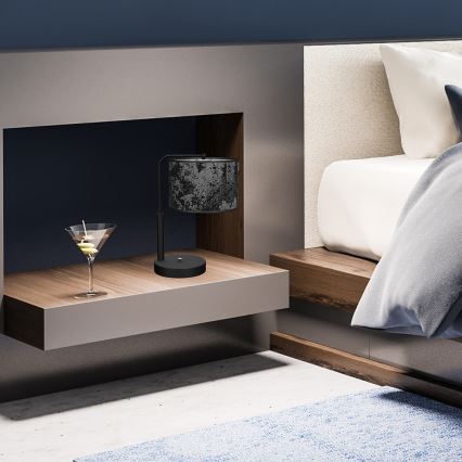 Настільна лампа SATINO 1xE27/60W/230V чорний/сірий