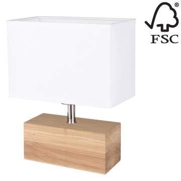 Настільна лампа THEO 1xE27/25W/230V дуб – сертифіковано FSC