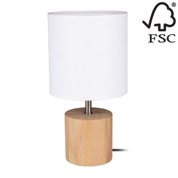 Настільна лампа TRONGO ROUND 1xE27/25W/230V дуб – сертифіковано FSC