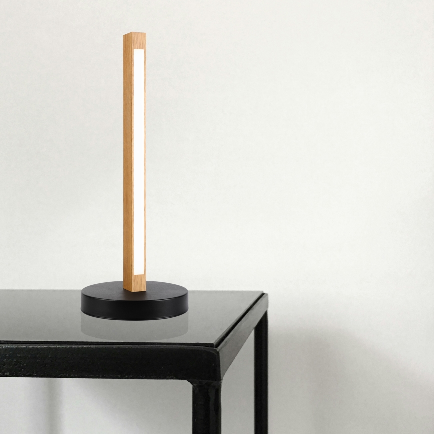 Настільна лампа VERDE LED/10W/230V 3000K дуб/чорна