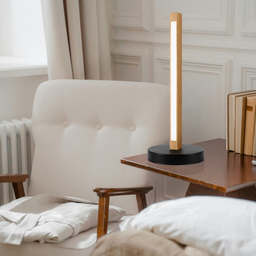 Настільна лампа VERDE LED/10W/230V 3000K дуб/чорна