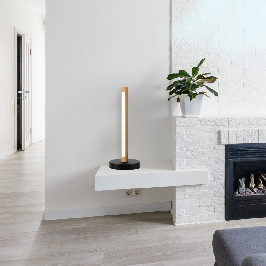 Настільна лампа VERDE LED/10W/230V 3000K дуб/чорна