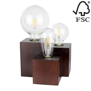 Настільна лампа VINCENT 3xE27/15W/230V бук – сертифіковано FSC