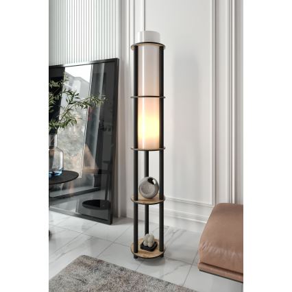 Настільна лампа з поличками NOTO 1xE27/40W/230V бежова/чорна