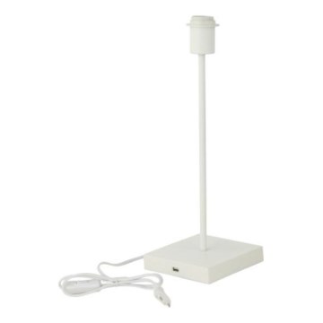 Настільна лампа з USB-портом 1xE27/15W/230V біла