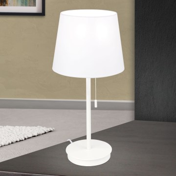 Настільна лампа з USB-портом LUDWIG 1xE27/40W/230V 50 см білий